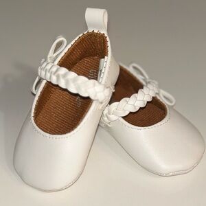 White Braided Strap Kids Shoes